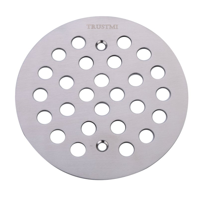 TRUSTMI 4 1/4-inch Screw-in Shower Drain Grate Replacement Cover, Brushed Stainless - Image 1